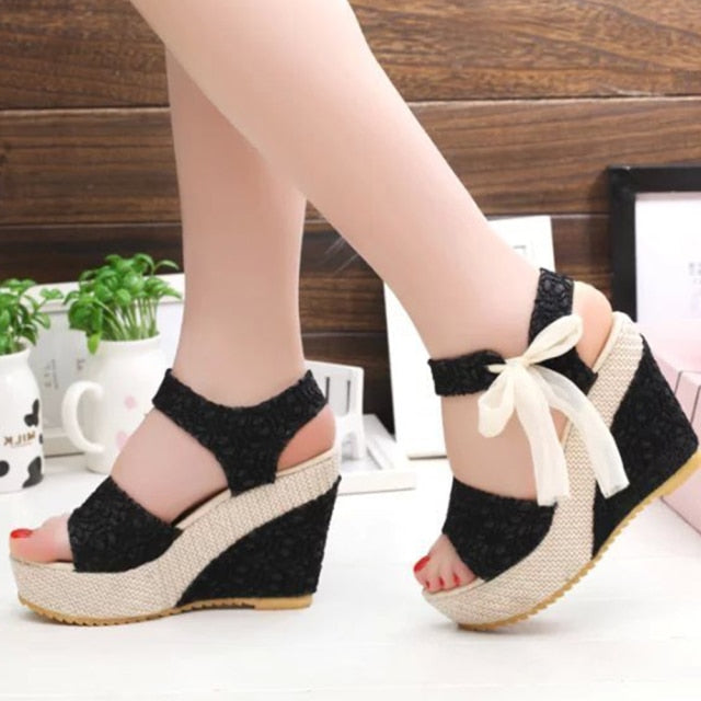 Women Wedges Heeled Shoes 2021 Summer Sandals - B.O.S.S. Collection