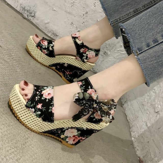 Women Wedges Heeled Shoes 2021 Summer Sandals - B.O.S.S. Collection