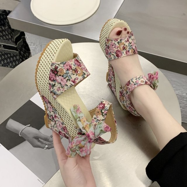 Women Wedges Heeled Shoes 2021 Summer Sandals - B.O.S.S. Collection